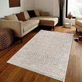 Covor Modern Dormitor Crem/Bej din Acril Dreptunghiular - Aysil 1861D